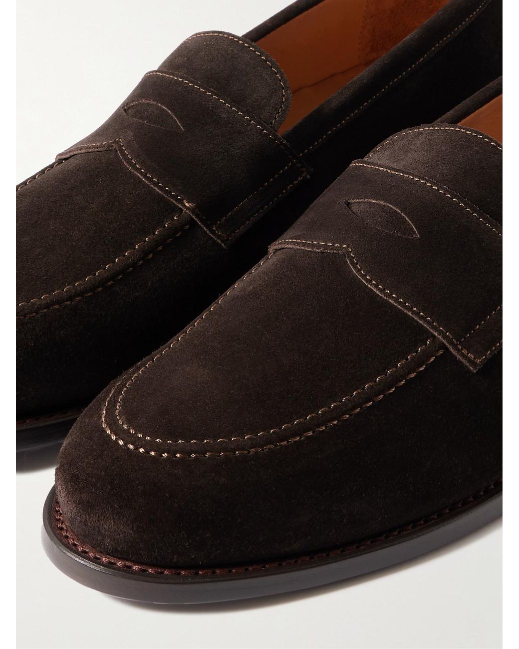 Morjas Brown Suede Penny Loafers for men