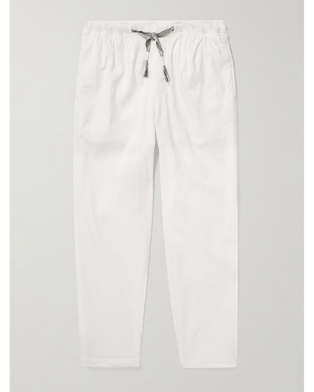 Orlebar Brown White Sonoran Tapered Linen-Blend Drawstring Trousers for men
