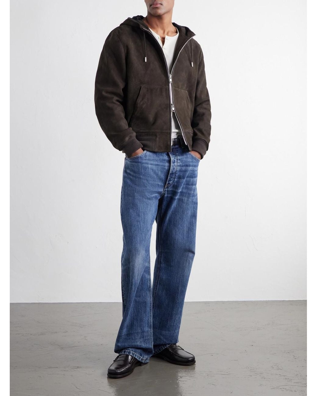 Mr P. Black Suede Hoodie for men
