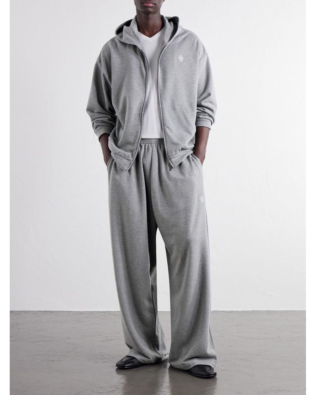 Gucci Gray Wide-Leg Cotton And Cashmere-Blend Jersey Sweatpants for men