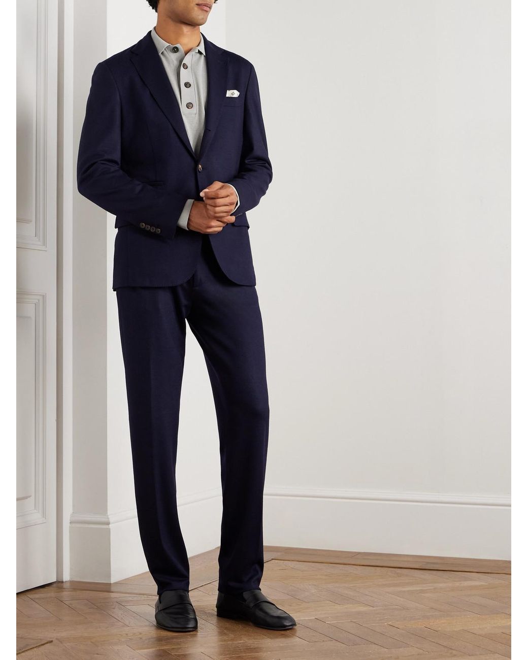 Nested Wool Suit di Eleventy in Blue da Uomo