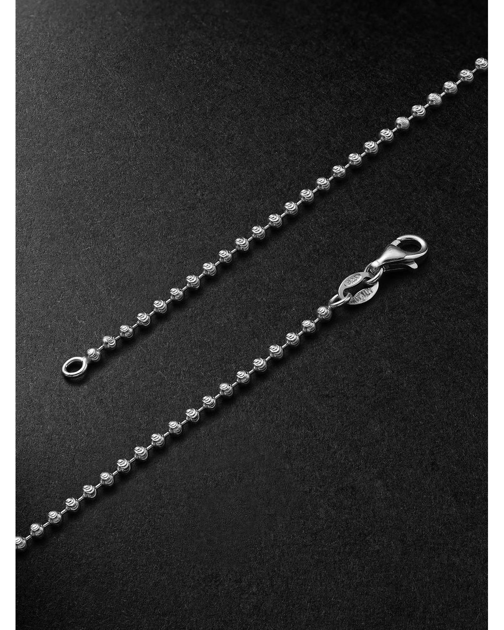 Greg Yuna Black Sÿlver Babÿ Umlaut Ny Initial Sterling Silver Diamond Pendant Necklace for men