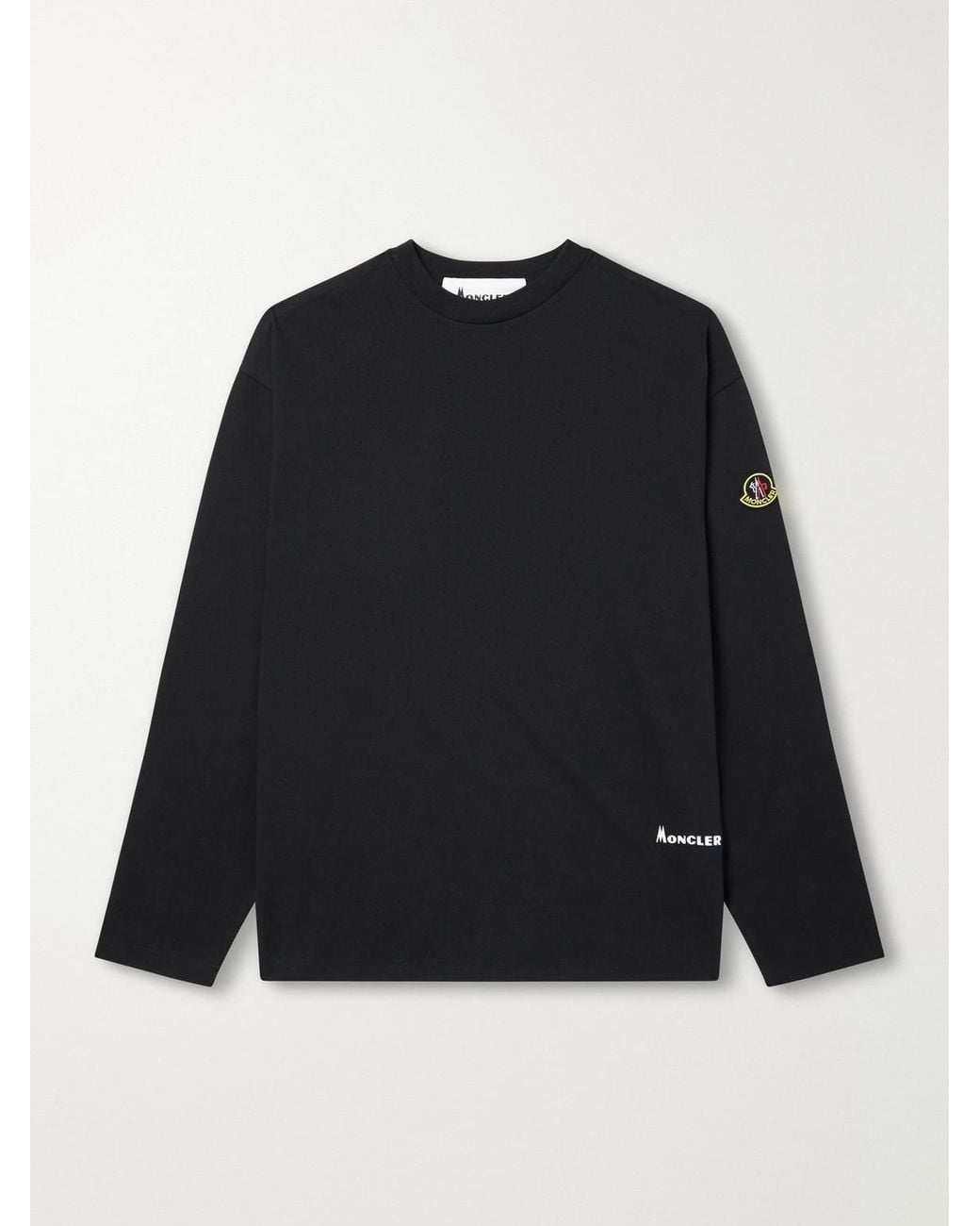 Moncler Black Logo-Detailed Cotton-Jersey T-Shirt for men