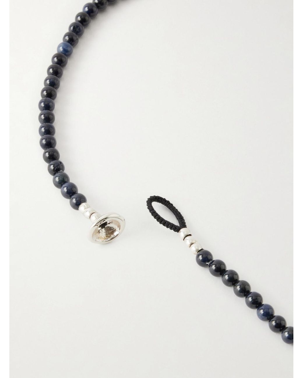 Sterling Multi-Stone Beaded Bracelet di Mikia in Black da Uomo