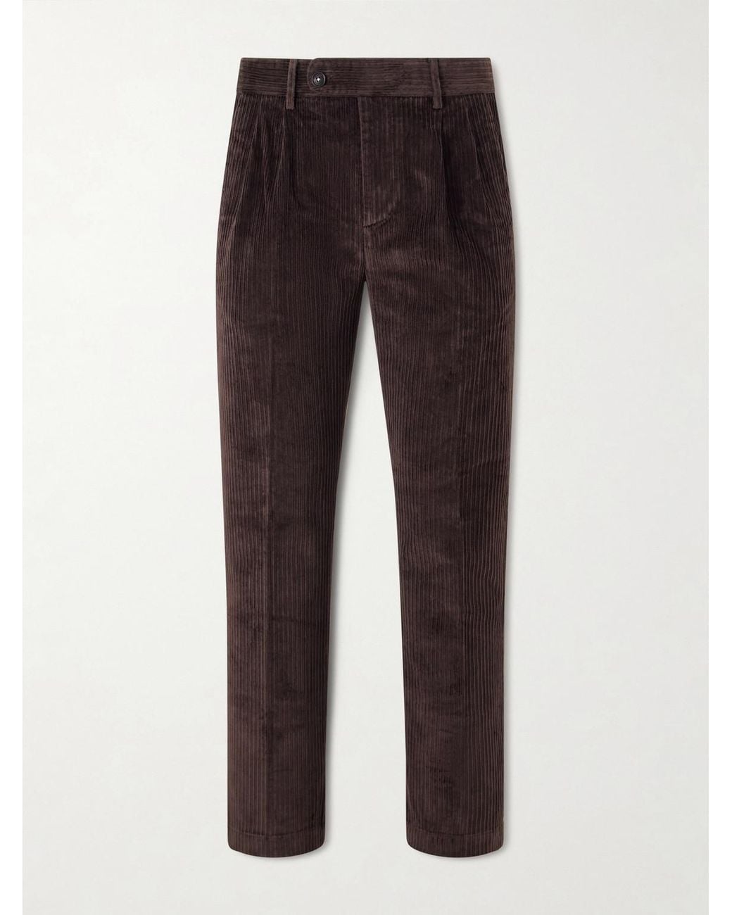 Massimo Alba Brown Strallo02 Straight-leg Cotton-blend Corduroy Trousers for men