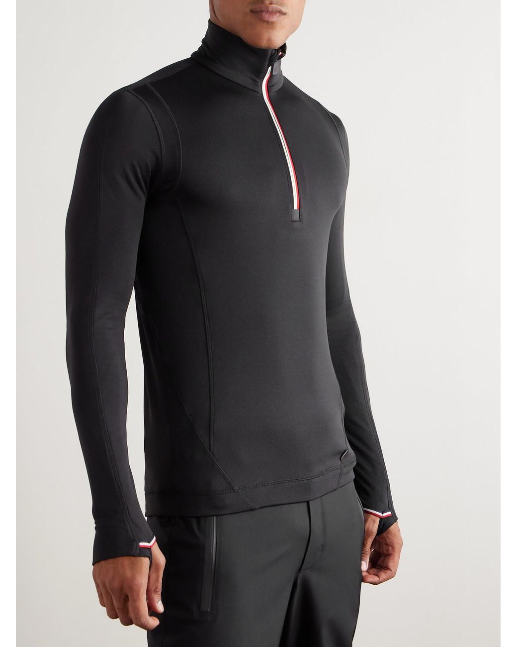 Moncler Black Polartec Power Grid Half-Zip Base Layer for men