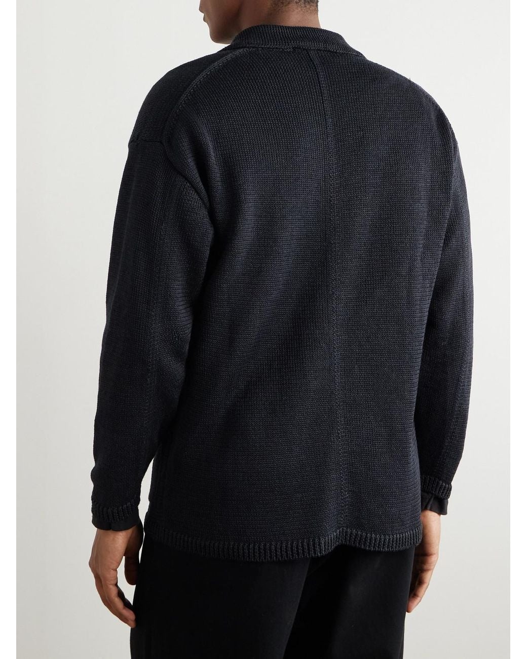 Inis Meáin Blue Linen Cardigan for men
