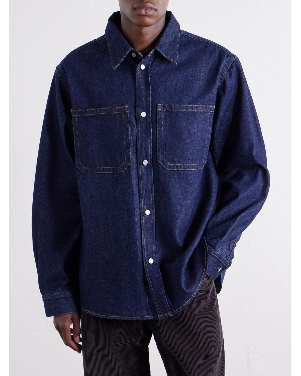Agolde Blue Crave Denim Overshirt for men