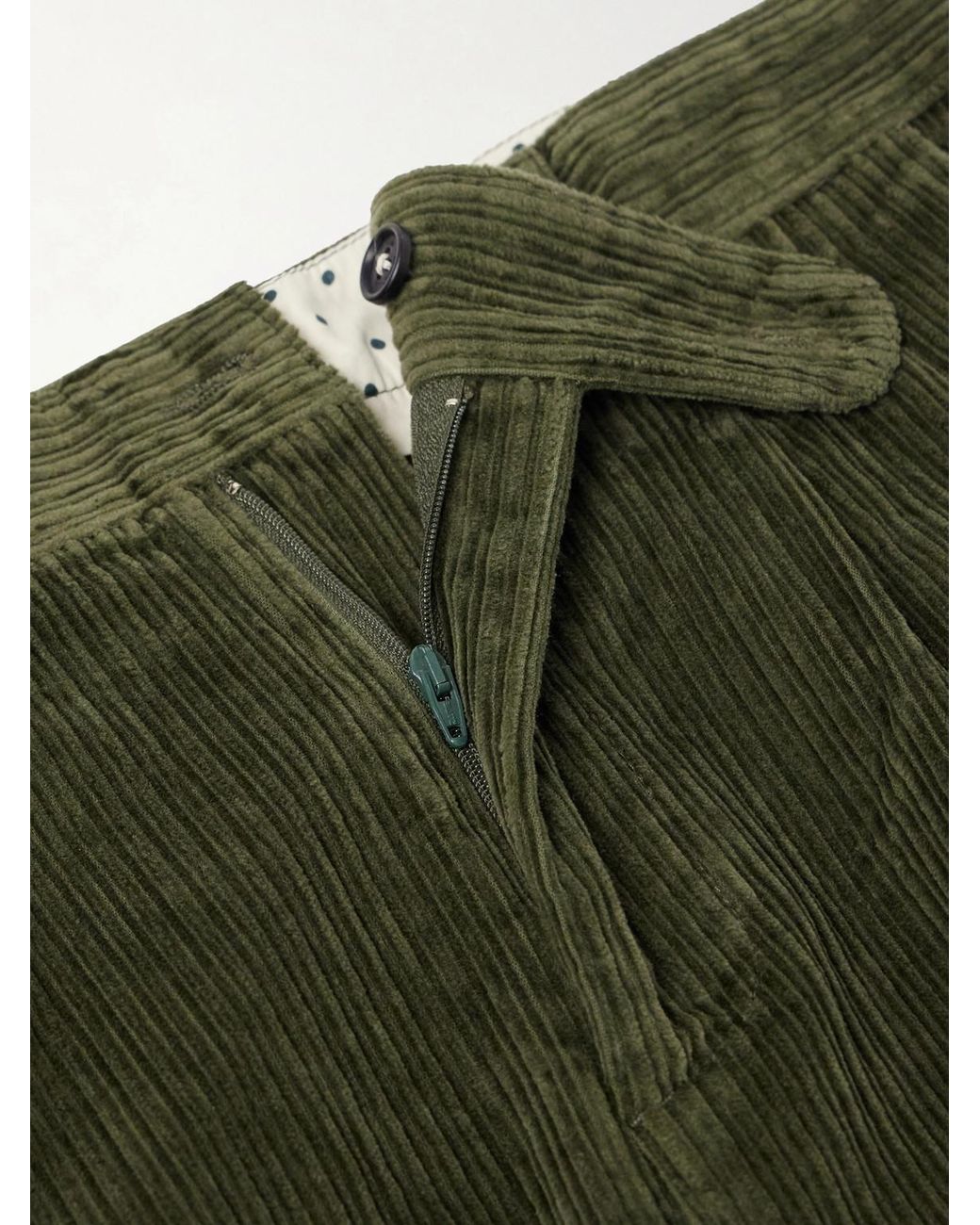 Massimo Alba Green Strallo02 Straight-leg Cotton-blend Corduroy Trousers for men