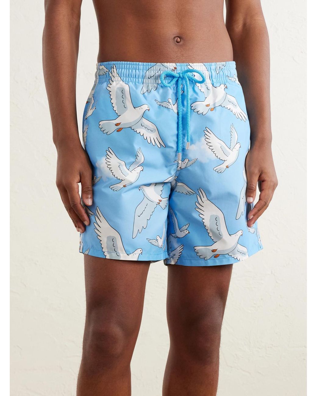 Vilebrequin Blue 3.Paradis Moorea Straight-Leg Mid-Length Printed Swim Shorts for men