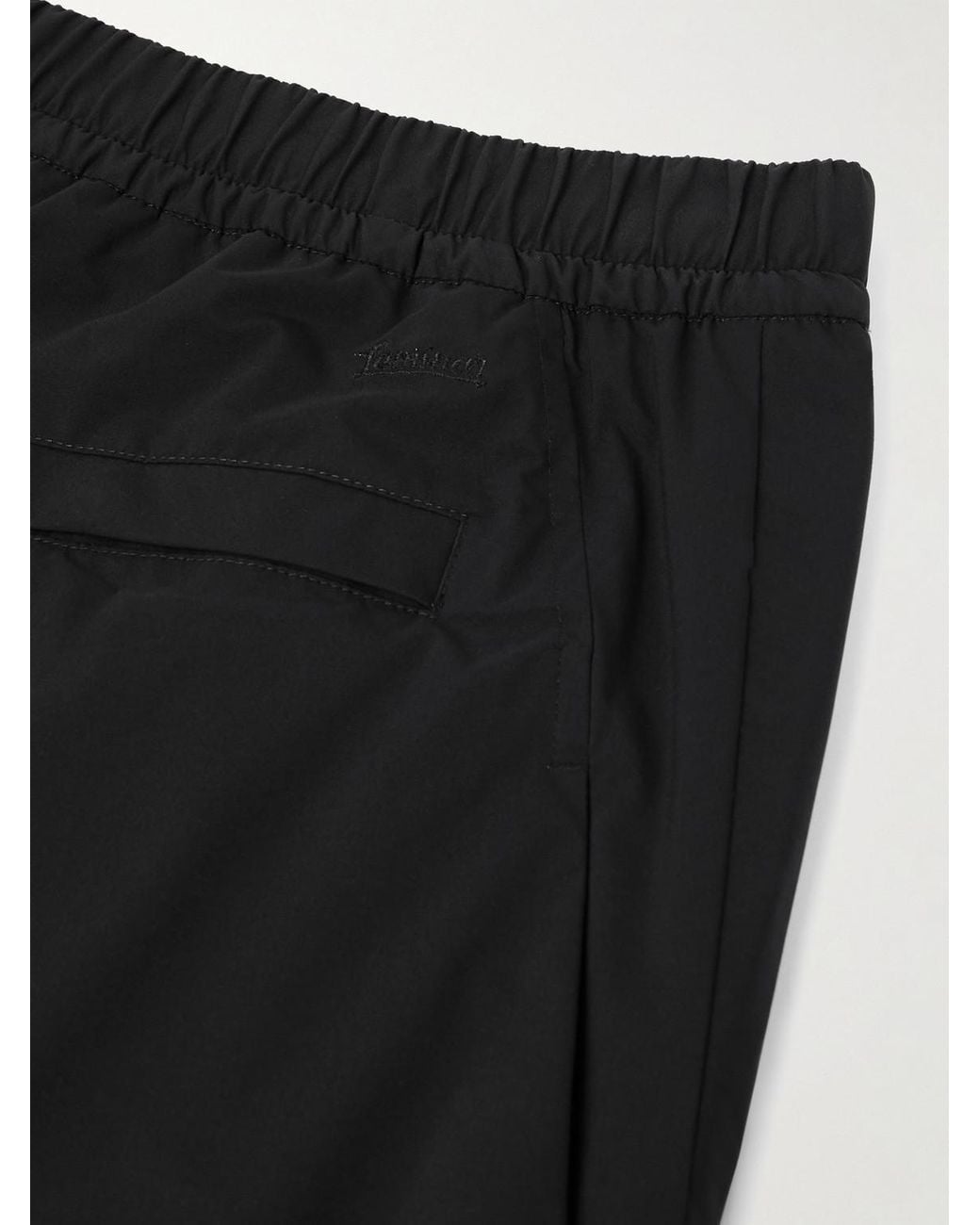 Laminar Black Tapered Shell Trousers for men