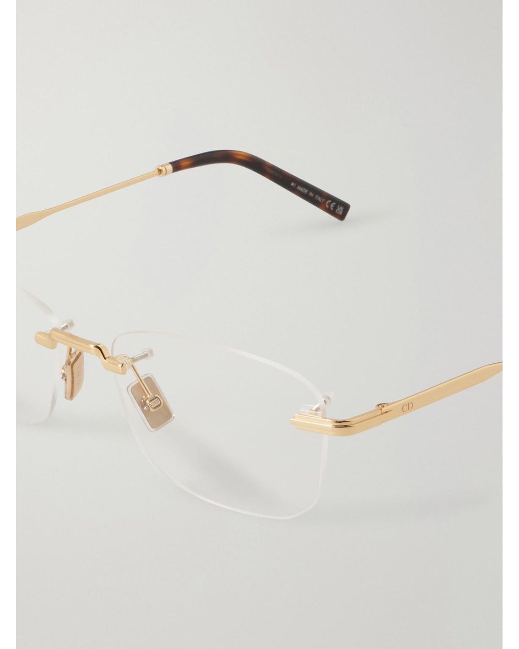 Diorblacksuito S27U D-Frame-Tone And Acetate Glasses di Dior in Natural da Uomo