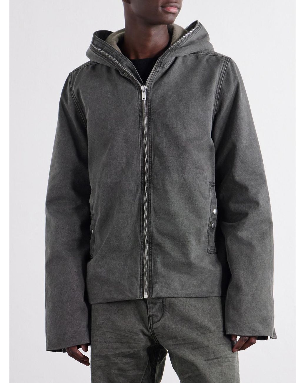 Rick Owens Gray Gimp Cotton-Canvas Blouson Jacket for men