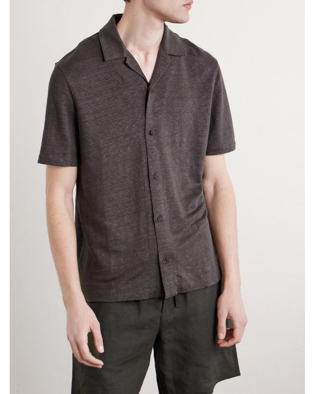 Mr P. Green Camp-Collar Linen Shirt for men