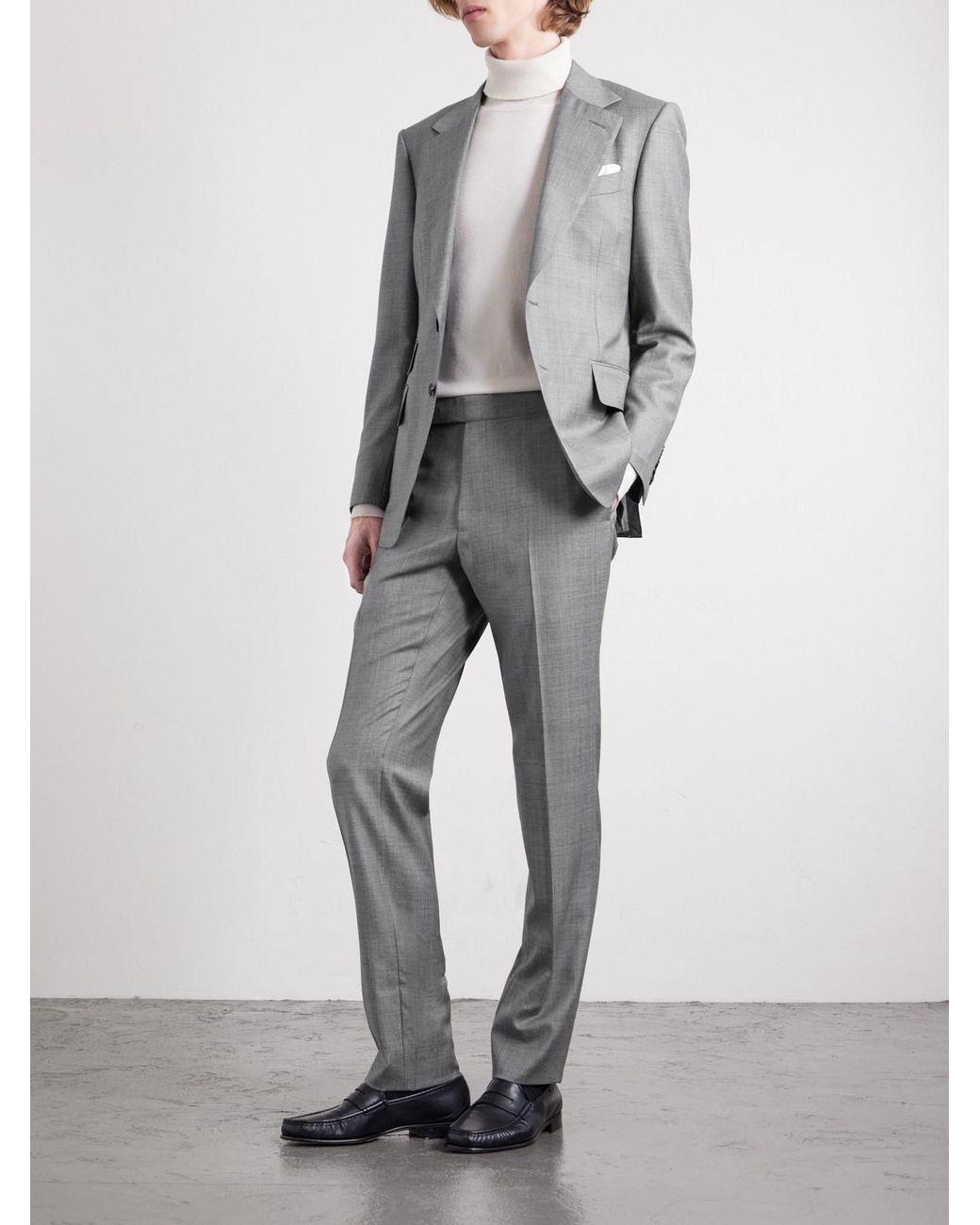 Tom Ford Gray Slim-Fit Wool Suit Trousers for men