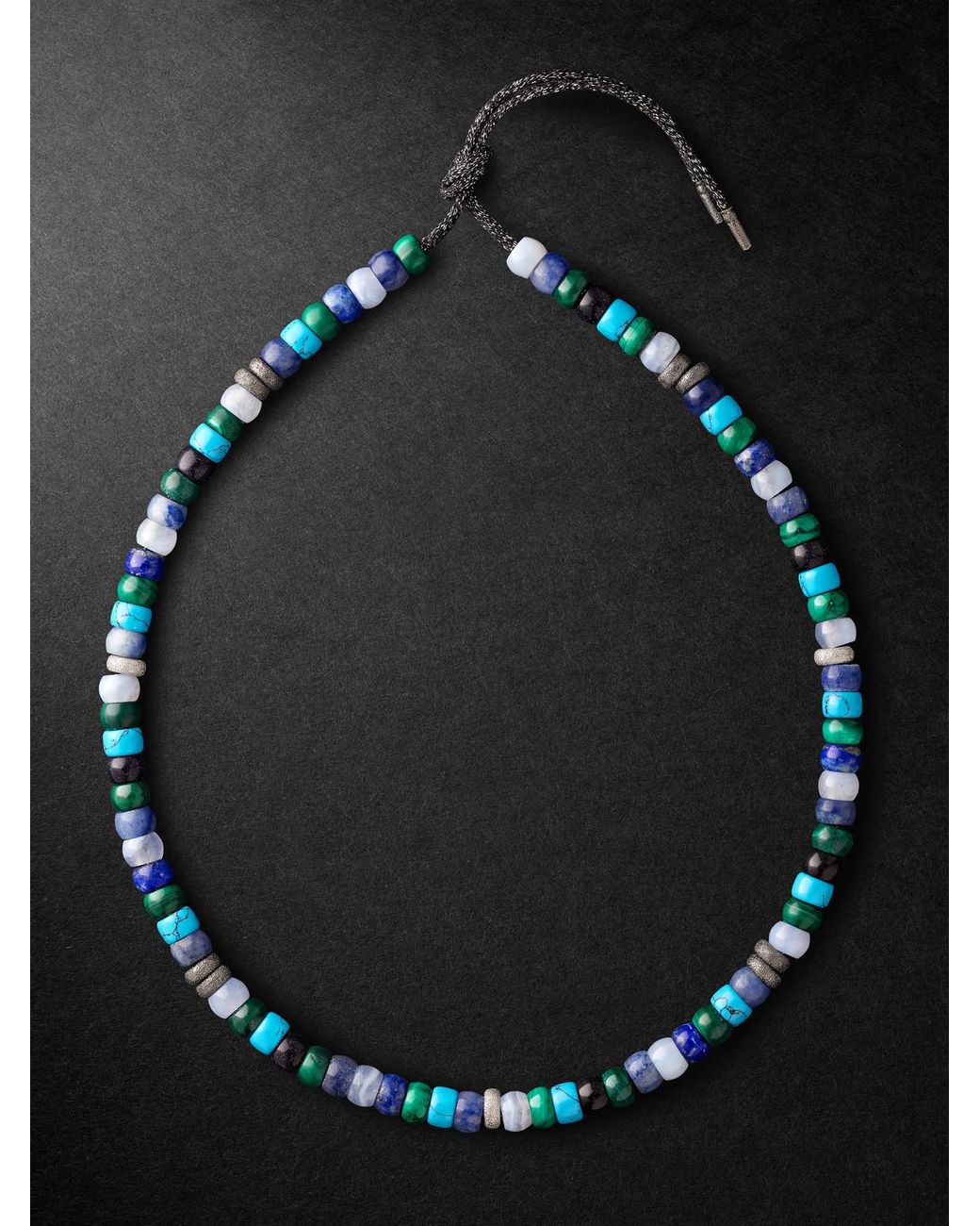 Carolina Bucci Portofino Forte Beads And Blackened Multi-Stone Necklace for men
