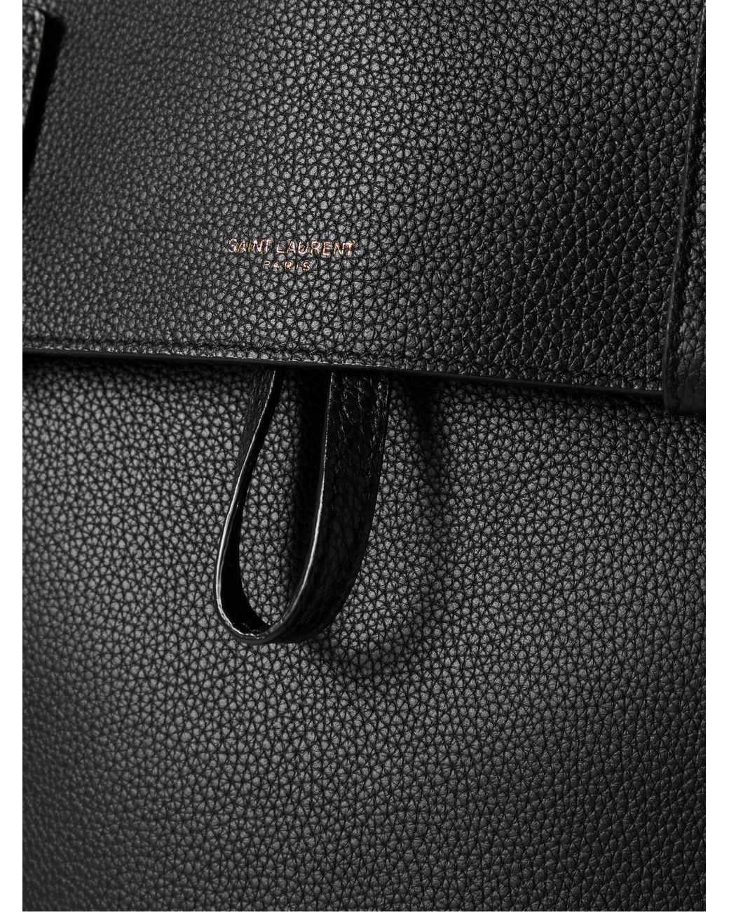Saint Laurent Black Full-Grain Leather Backpack for men