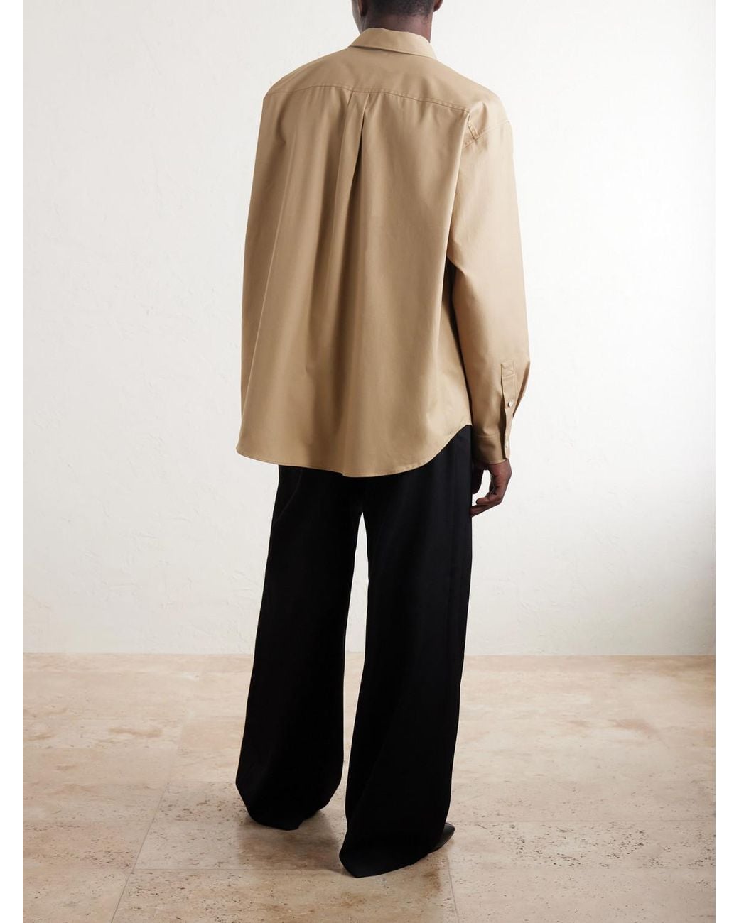 Loewe Natural Anagram-embroidered Cotton Shirt for men