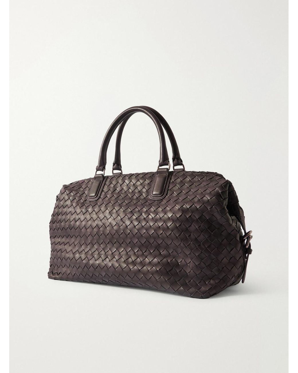 Officine Creative Black Armor/019 Woven Leather Weekend Bag for men