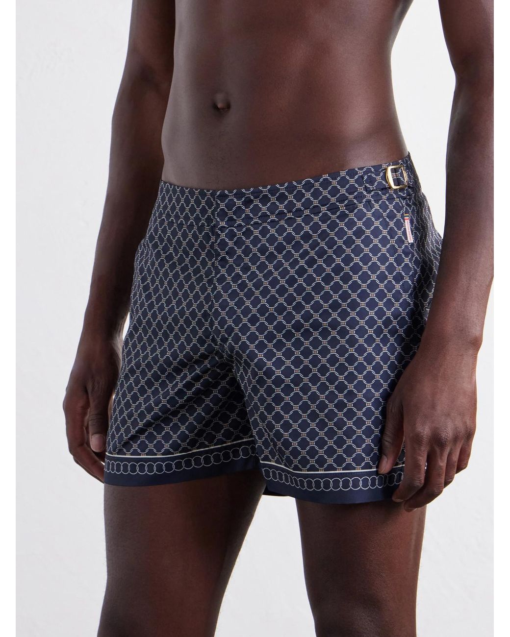 Orlebar Brown Blue Setter Tessoro Straight-Leg Mid-Length Printed Swim Shorts for men