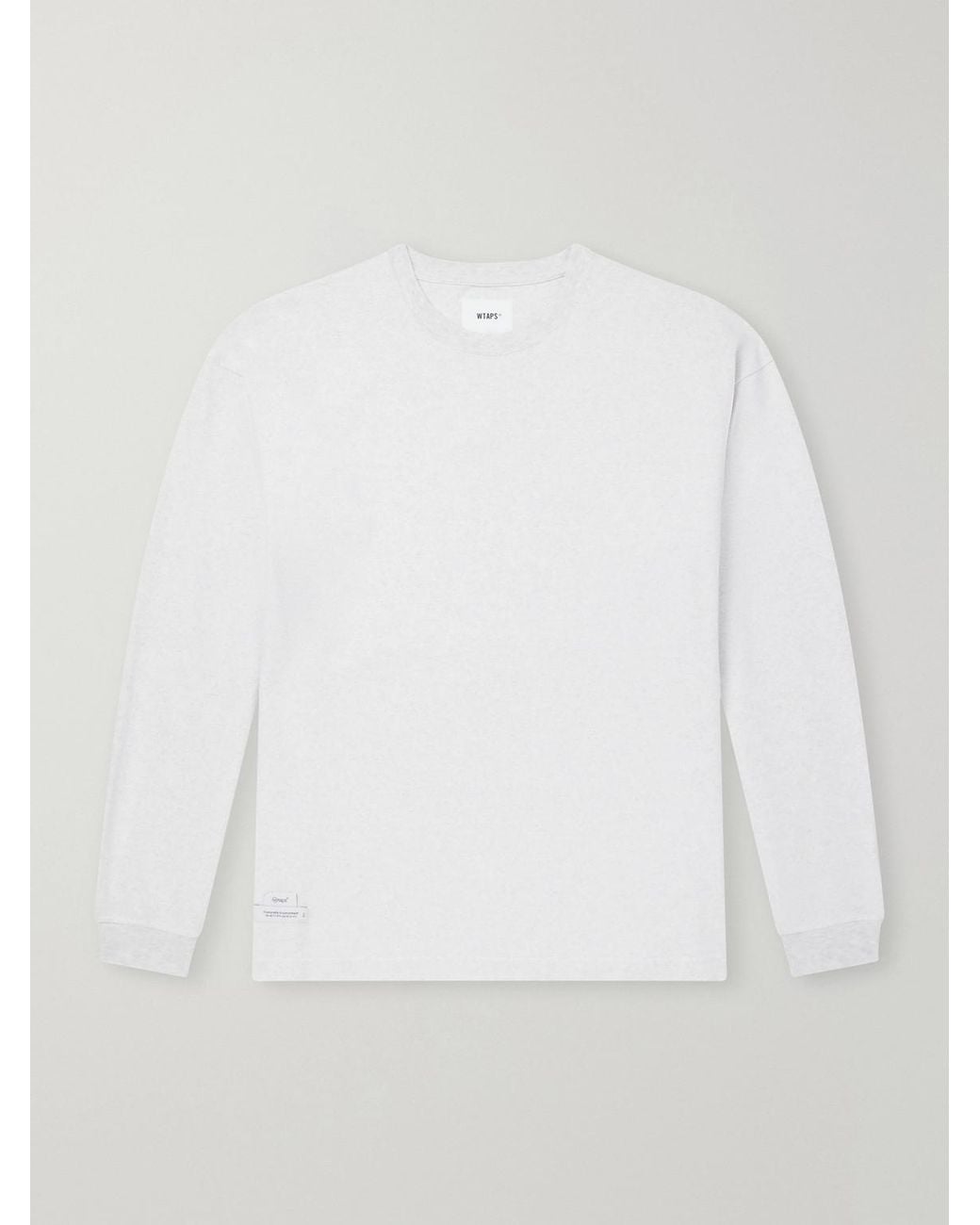 (w)taps White Logo-appliquéd Cotton-jersey T-shirt for men