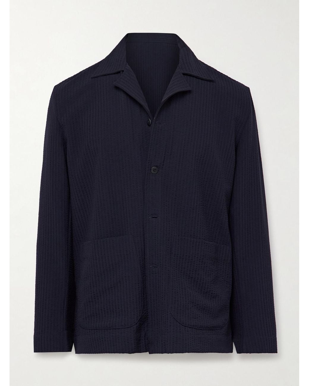 STÒFFA Blue Wool-seersucker Jacket for men