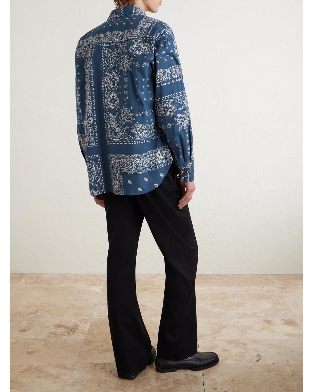 Kapital Blue Bandana-Print Cotton Shirt for men