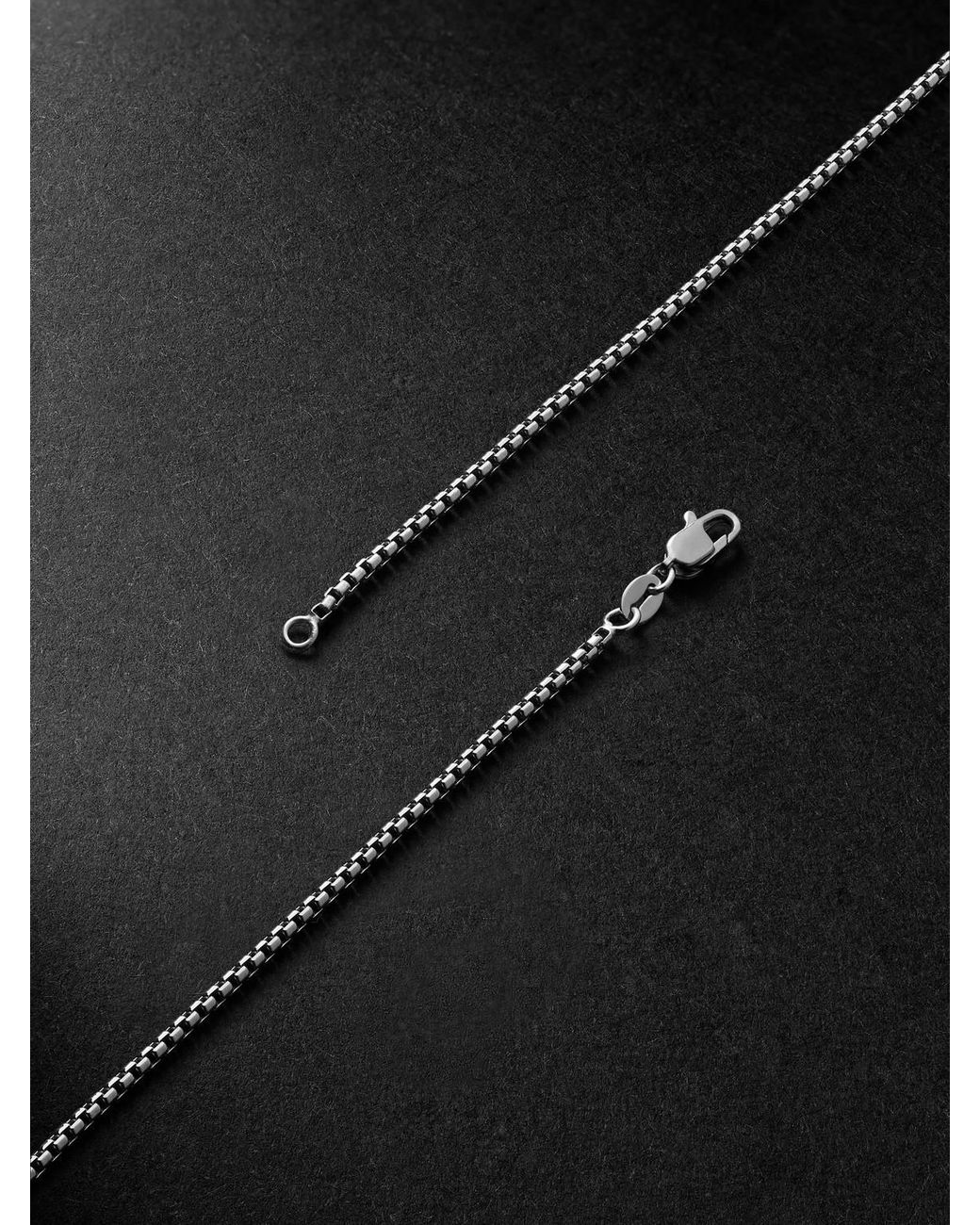 Alex Moss New York Black 20-Inch 14-Karat Box Chain Necklace for men