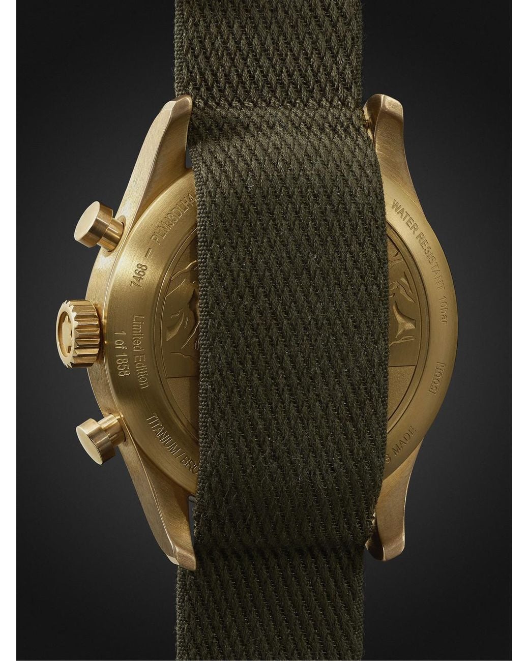 Montblanc Green 1858 Automatic Chronograph Limited Edition Bronze Watch, Ref. 119908 for men