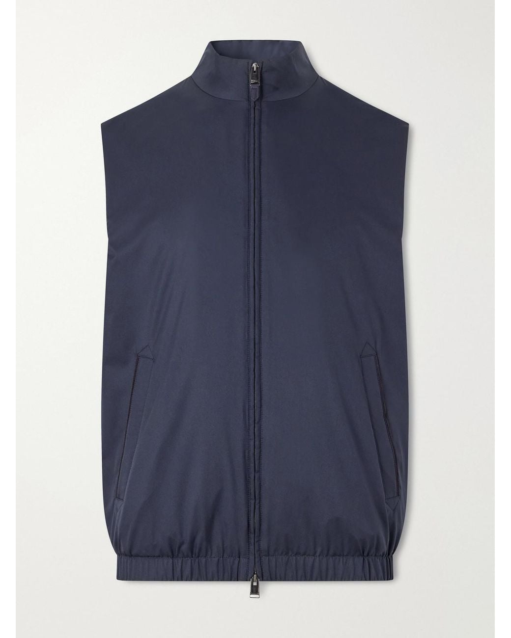 Canali Blue Shell Zip-Up Gilet for men