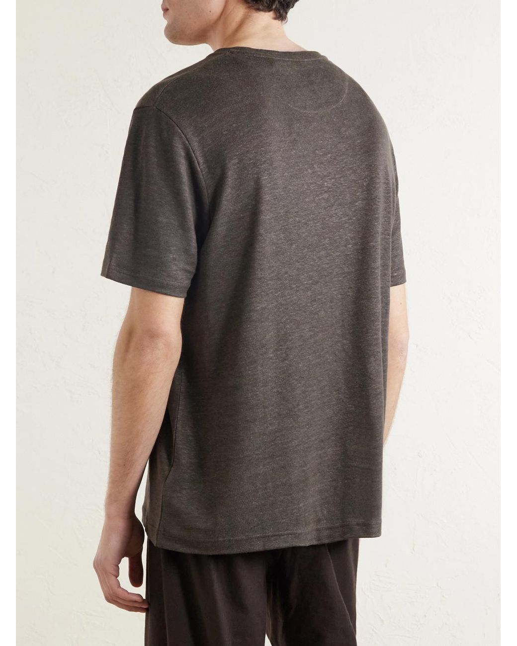 Mr P. Black Linen T-shirt for men