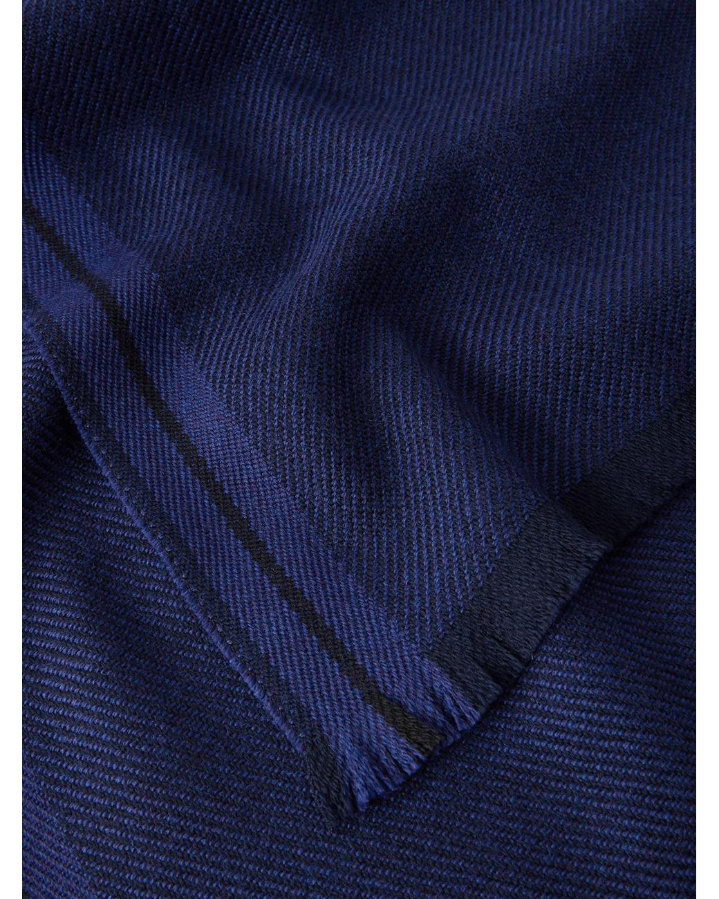 Zegna Blue Wool Scarf for men