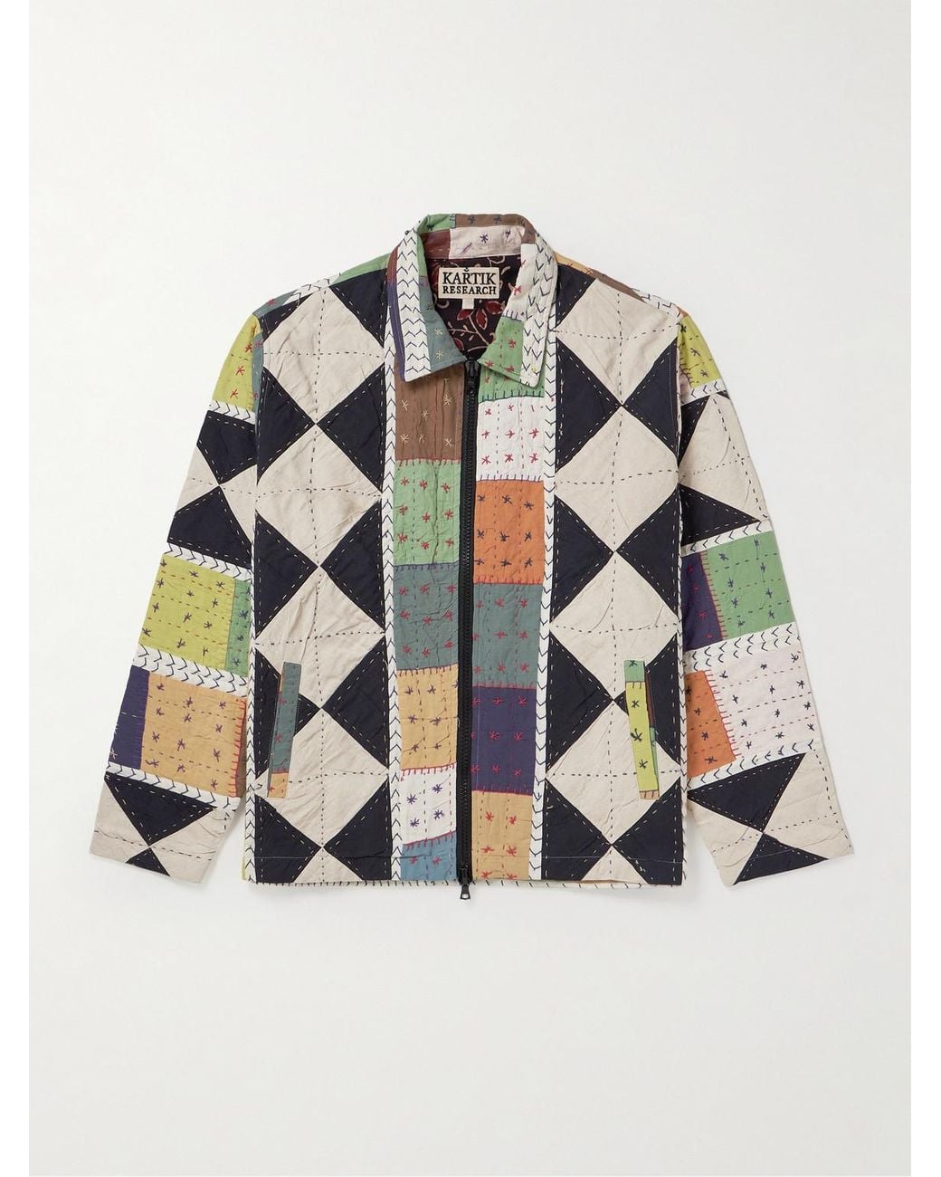Kartik Research Embroidered Quilted Patchwork Cotton Jacket in