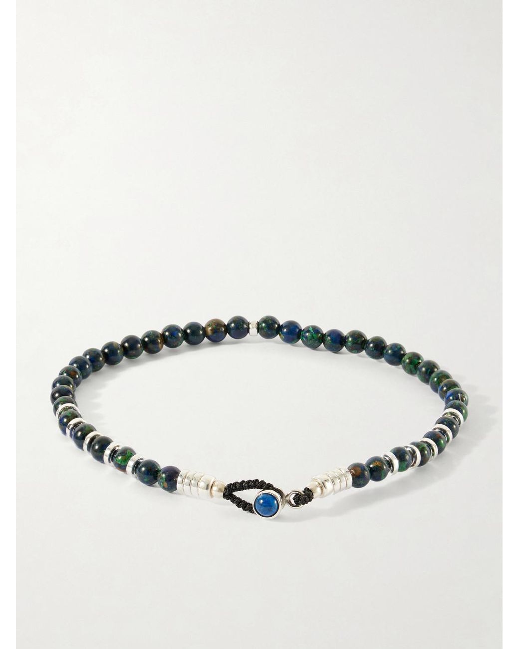 Mikia Metallic Circle 4 Sterling Multi-Stone Beaded Bracelet for men