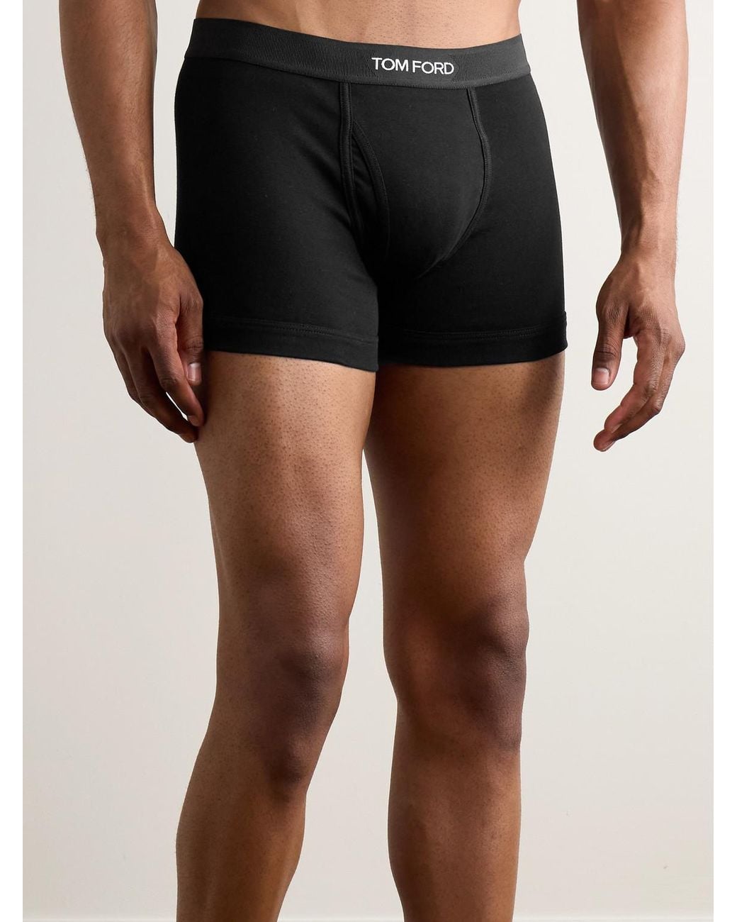 Tom Ford Black Two-Pack Stretch-Cotton Jersey Boxer Briefs for men