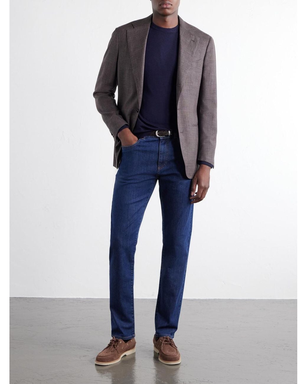 Canali Blue Wool Sweater for men