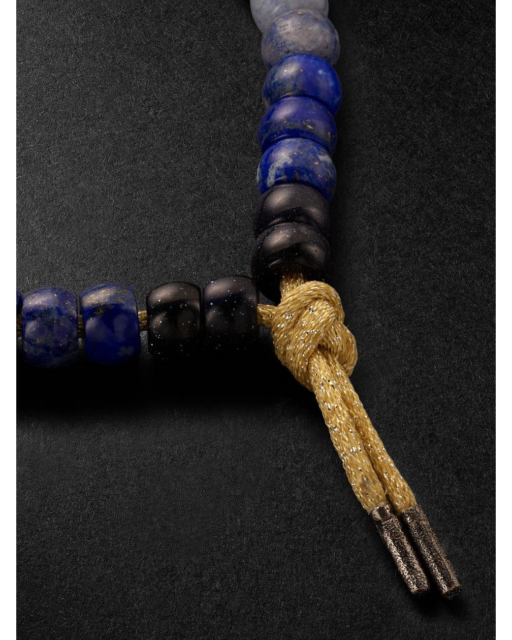 Carolina Bucci Montauk Forte 18-karat White And Blackened Gold Multi-stone Beaded Bracelet for men