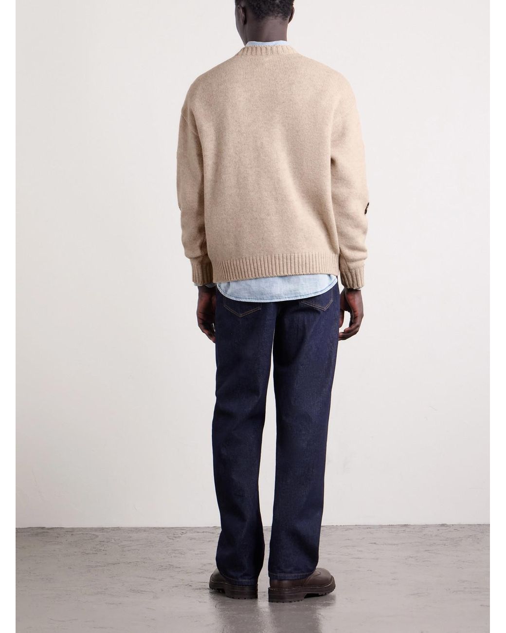 Kapital Natural Peckish Totem Pole Intarsia Wool-Blend Sweater for men