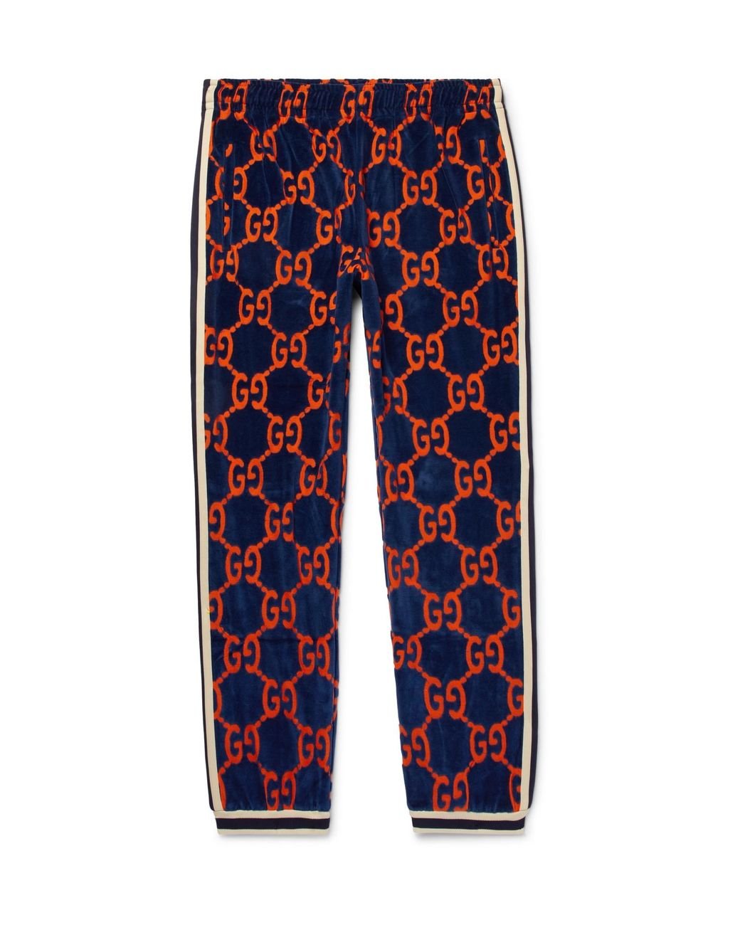 Gucci Cotton Devoré-velvet Sweatpants in Blue for Men | Lyst