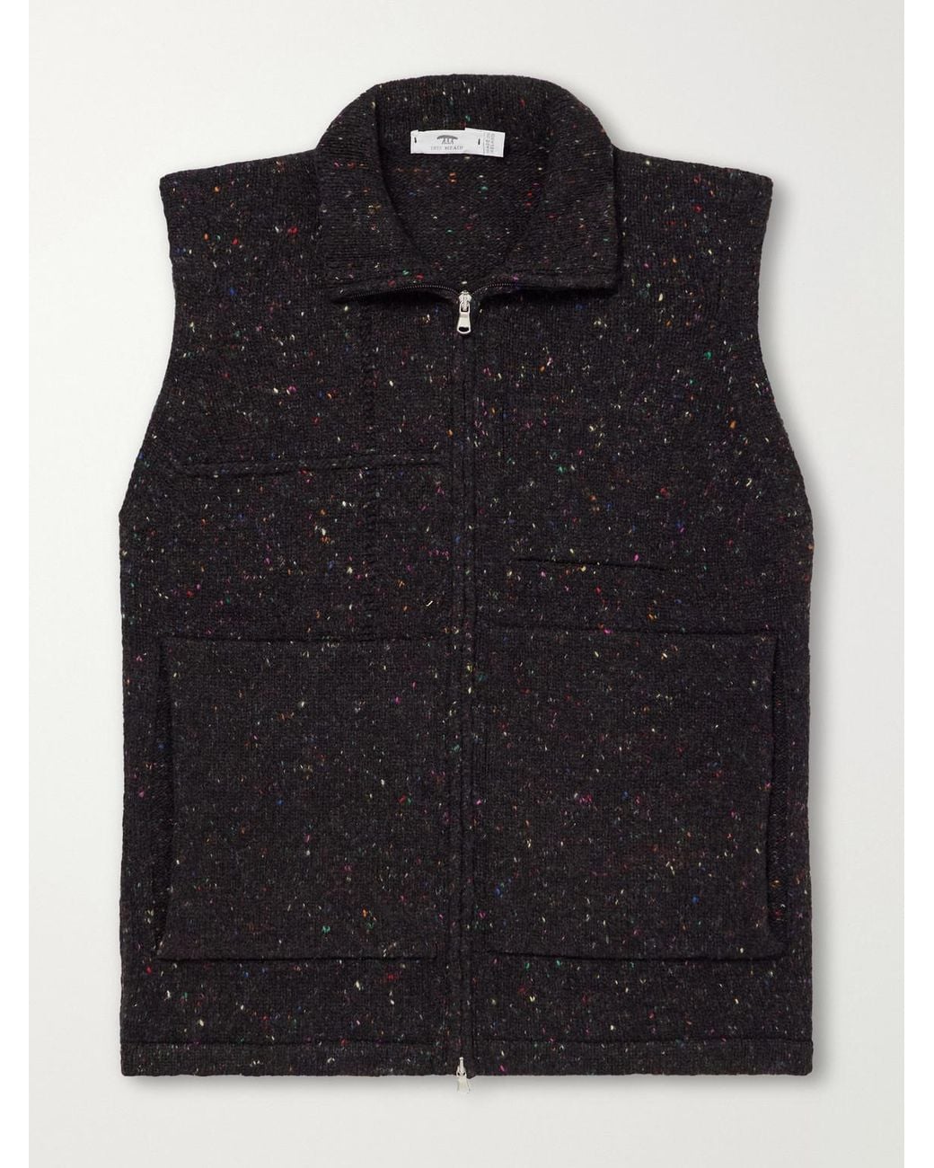 Inis Meáin Black Lifeline Wool And Cashmere-Blend Gilet for men