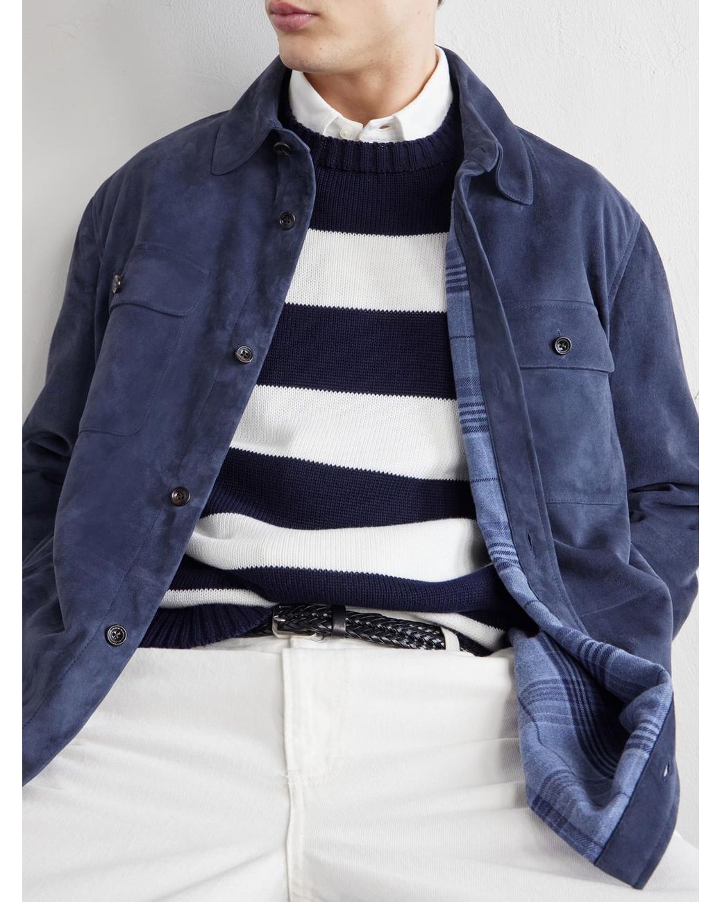 Ralph Lauren Blue Calloway Suede Jacket for men