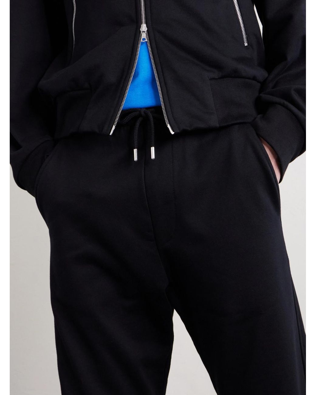 Dries Van Noten Blue Cotton-Jersey Sweatpants for men