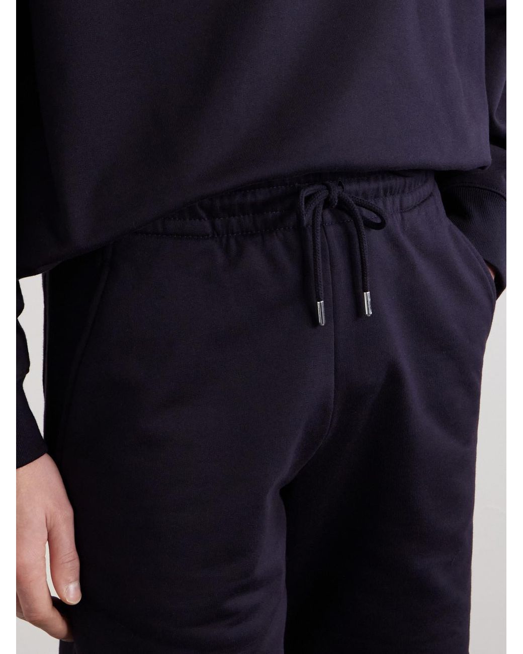 Dries Van Noten Blue Straight-Leg Cotton-Jersey Drawstring Shorts for men