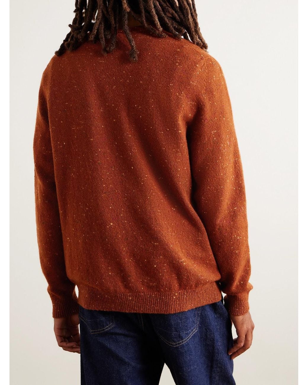 Inis Meáin Red Merino Wool And Cashmere-blend Sweater for men
