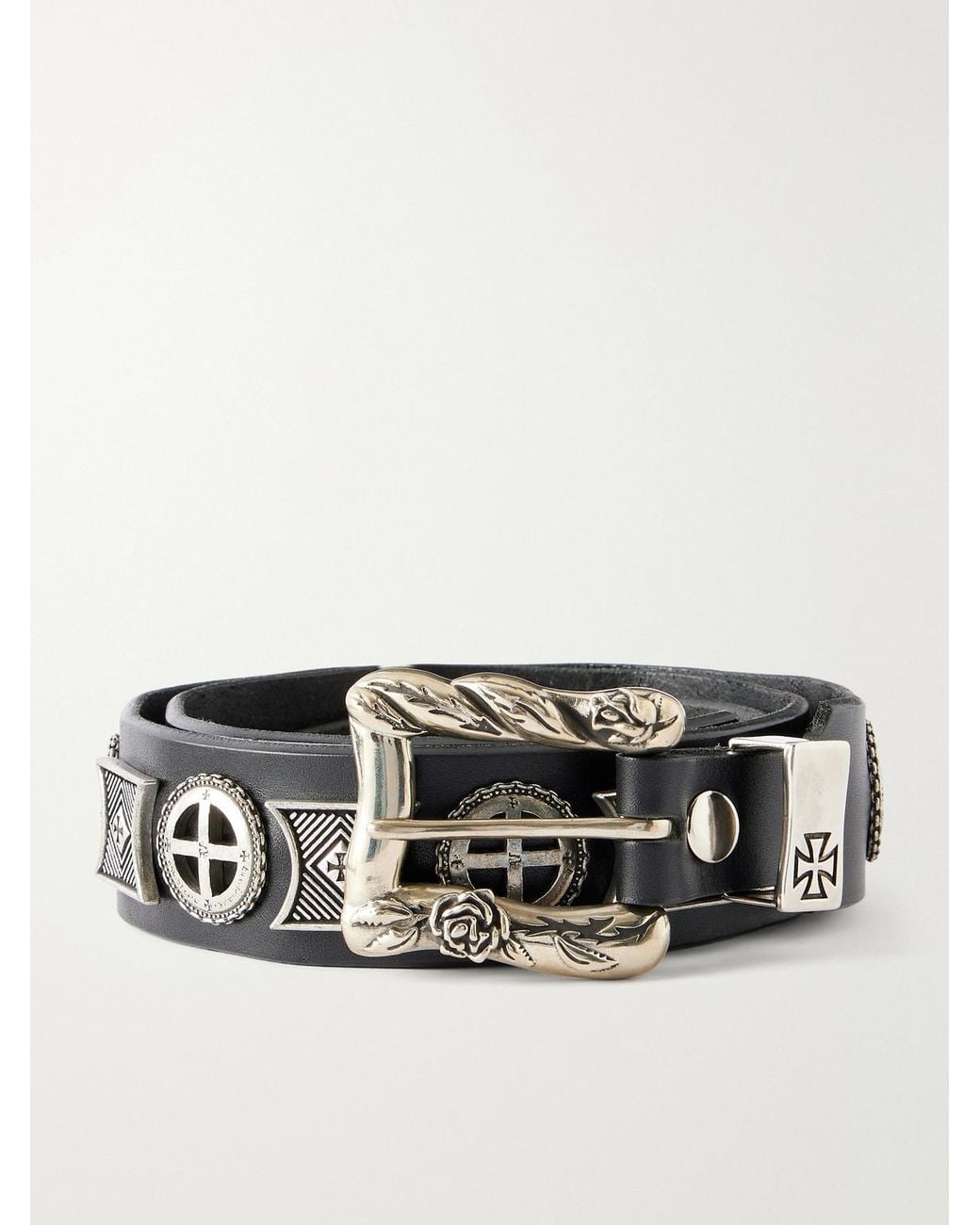 Enfants Riches Deprimes Black Effigy 4Cm Embellished Leather Blet for men