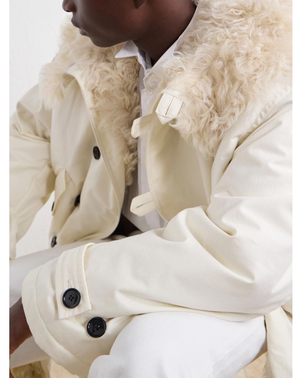 Totême Natural Hooded Shearling-Lined Cotton-Ripstop Parka for men