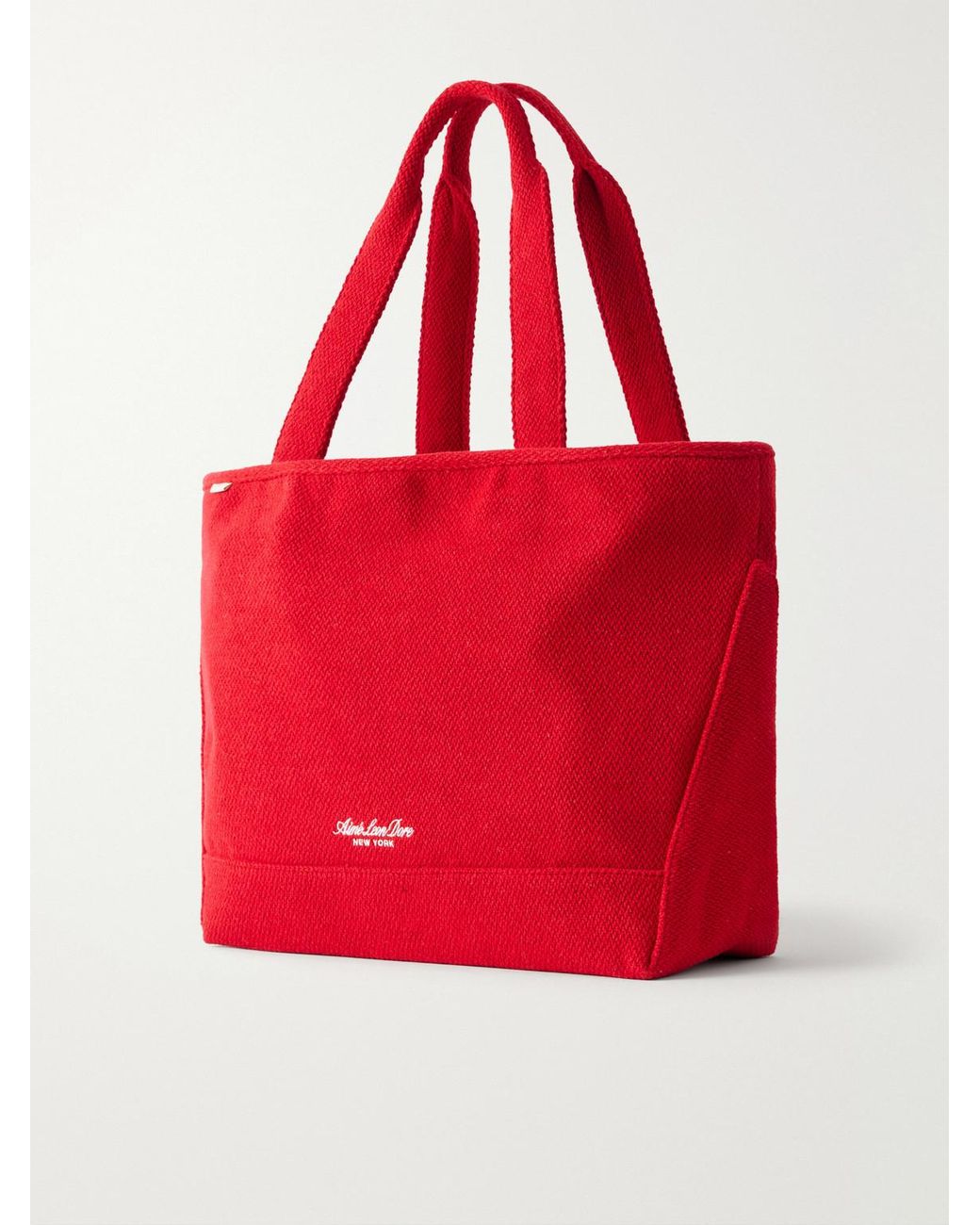 Aimé Leon Dore Red Ny Highlanders Logo-Appliquéd Canvas Tote for men