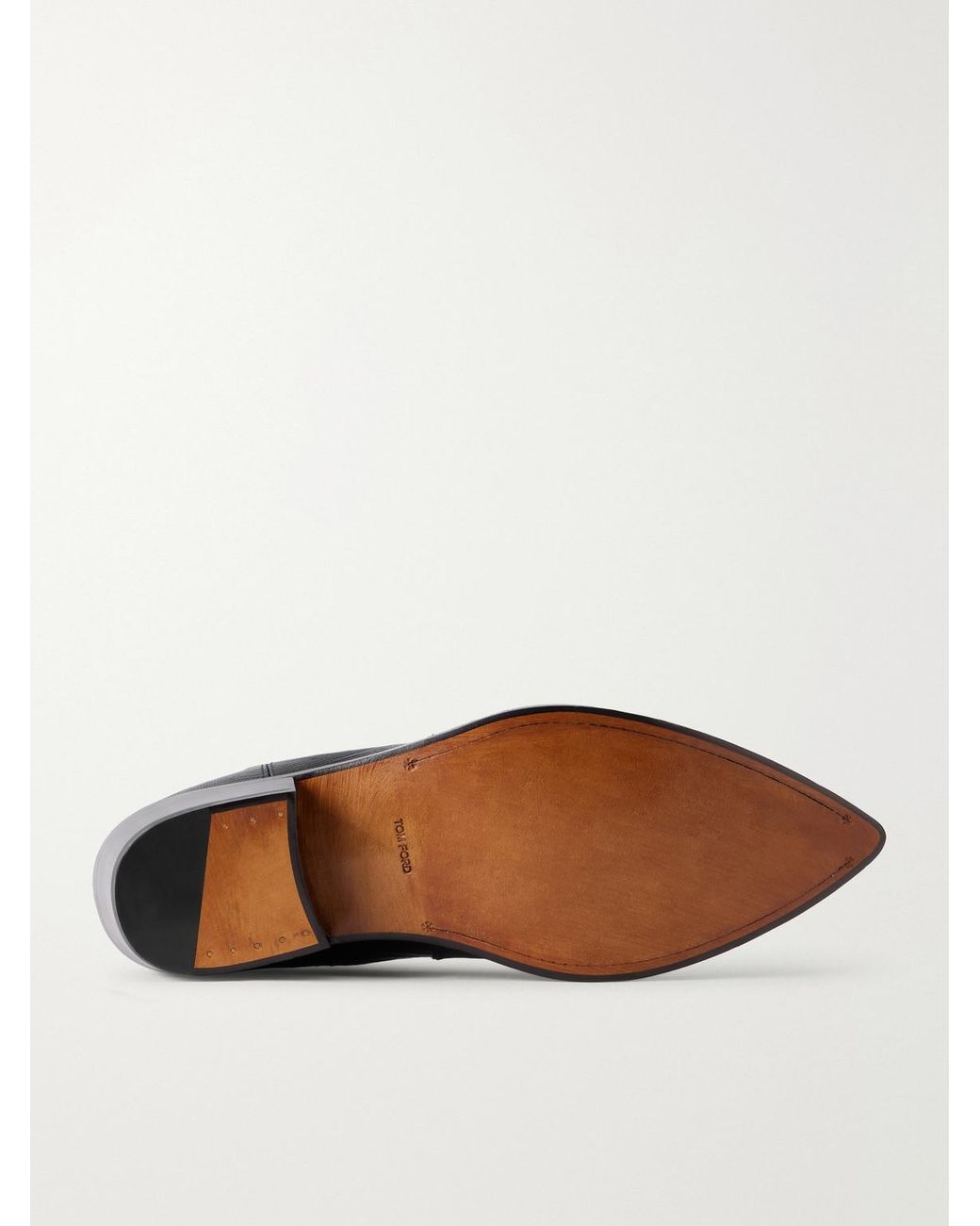 Tom Ford Black Dagger Lizard-Effect Leather Chelsea Boots for men