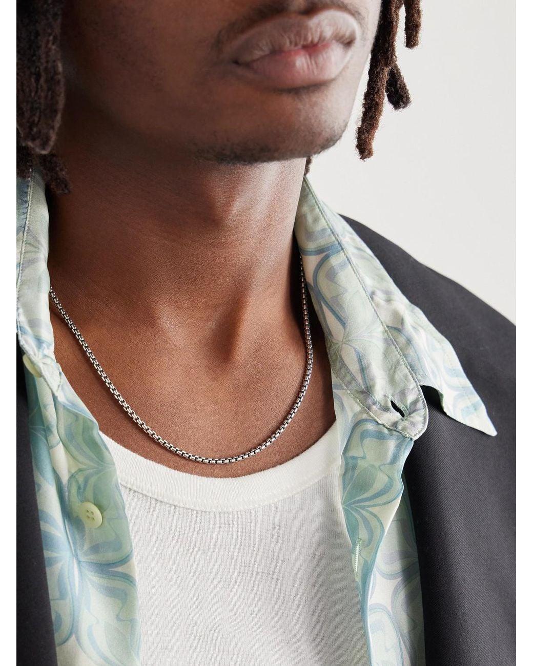 David Yurman Black Box Chain Silver Necklace for men
