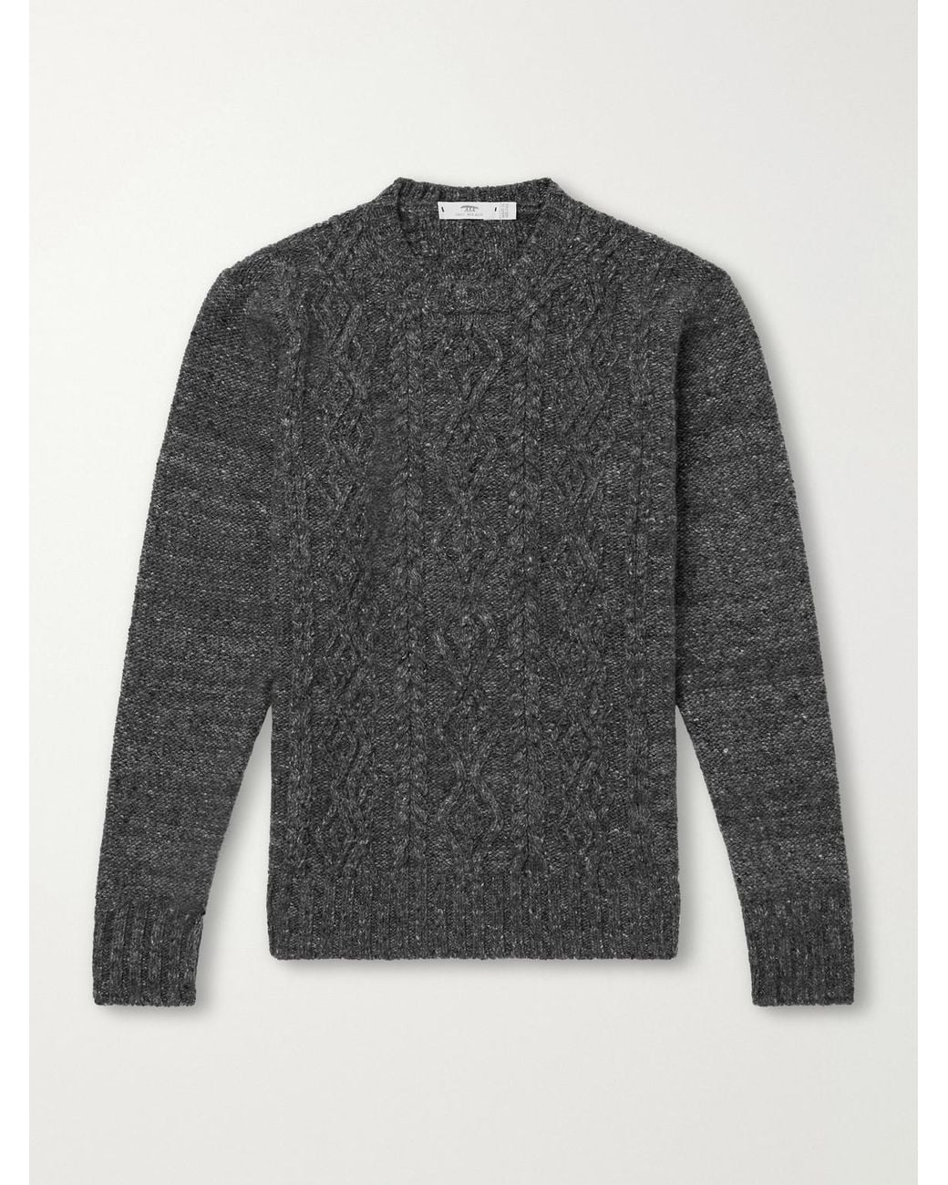 Inis Meáin Gray Aran Cashmere Sweater for men
